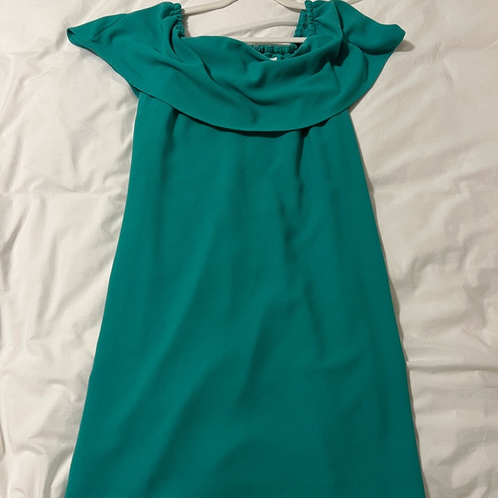 Charles Henry Turquoise Mini Dress